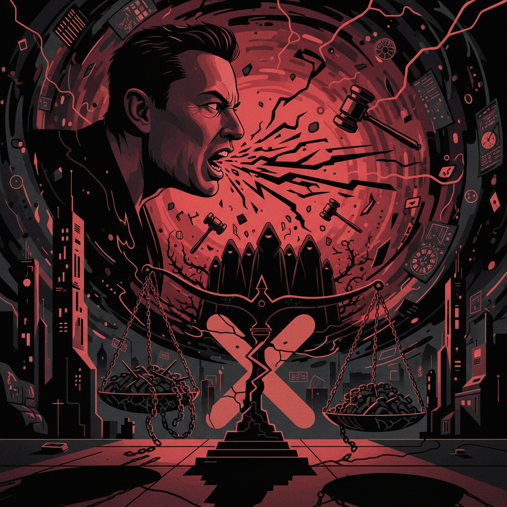 Illustration: Musk insulte les juges français : l'enquête sur X s'enflamme