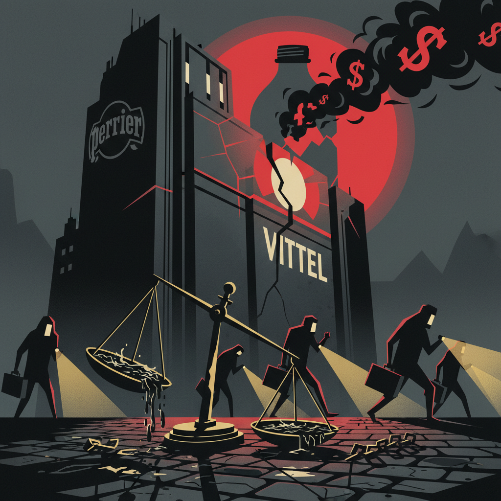 Illustration: Nestlé Waters perquisitionné : le faux-semblant des eaux Perrier et Vittel